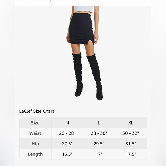 LaClef Women's Like New Black Mini Fitting Split Skirt - Picture 10 of 10